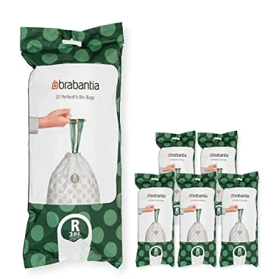 Afbeelding van Brabantia Perfect Fit Afvalzak Code R 36 Liter 6 X 20 Stuks Wit