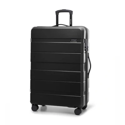 Image de WITTCHEN COMODO Line Grande Valise Rigide Légere Trolley Bagage en ABS Valises Soute à 4 roulettes Serrure TSA Noir