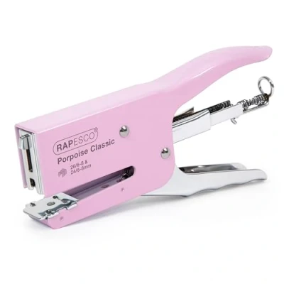Image de Rapesco 1345 Pince Agrafeuse Classique Porpoise, Capacité de 45 Feuilles, Rose Pastel