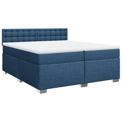 Afbeelding van vidaXL Boxspring met matras stof blauw 200x200 cm