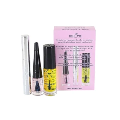 Afbeelding van Herome 3 in 1 Manicure met Nagelriemolie, Nagelriemcrème en Nagelverharder Nagelverzorging voor Beschadigde Nagels