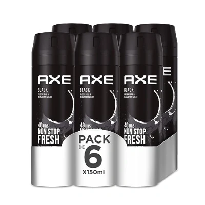 Afbeelding van 6x Axe Deodorant Bodyspray Black 150 ml
