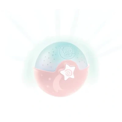 Afbeelding van Infantino Soothing Light &amp; Projector Roze Projecto Lamp, Schaalbaar 3 in 1 Nachtlampje Babyhuildetector en Sterrenhemelprojector met melodieën natuurgeluiden