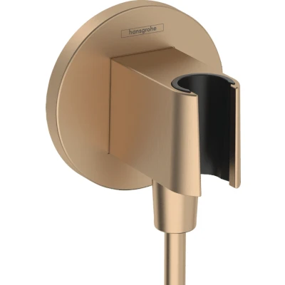Afbeelding van Hansgrohe FixFit S muuraansluitbocht met handdouchehouder Brushed