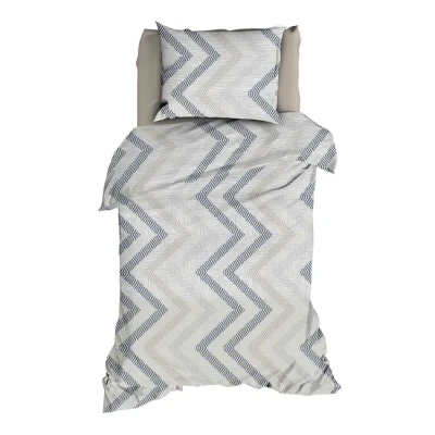 Afbeelding van Satin d&#039;Or Ziggo Dekbedovertrek Eenpersoons 140x200/220 cm Grijs/Blauw