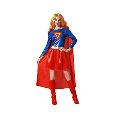 Afbeelding van Kostuum Superheld Vrouw Blauw Maat XS/S