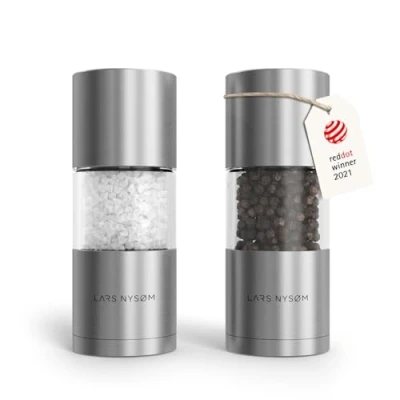 Afbeelding van LARS NYSØM &#039;Sjæl&#039; Peper en zoutmolen set Verstelbare maalgraad Roestvrijstaal Stainless Steel
