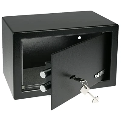 Afbeelding van HMF 49200 02 Vloerkluis, dubbelbaardslot, 31 x 20 cm, zwart
