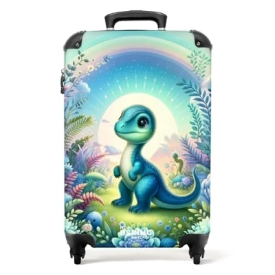 Afbeelding van NoBoringSuitcases.com® Kindertrolley jongen Kinderkoffer baby dino 55x35x25