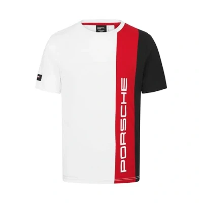 Afbeelding van Porsche Motorsport Gestreept T shirt voor heren, Wit.