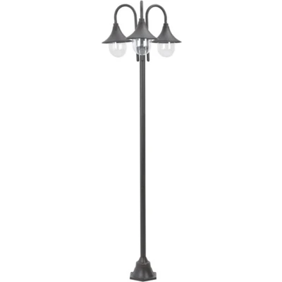 Afbeelding van Paalverlichting tuin E27 220 cm aluminium brons 3 delig