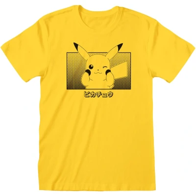 Afbeelding van Pokémon T Shirt Korte Mouwen Pikachu Katakana Geel XL