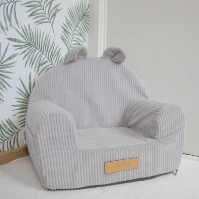Afbeelding van Kinderfauteuil Grijze Ribstof