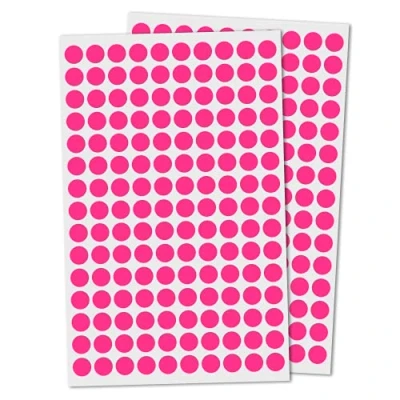 Afbeelding van 1 cm Ronde kleur Codering Cirkel Dot Sticker Labels Roze, Pack van 3000