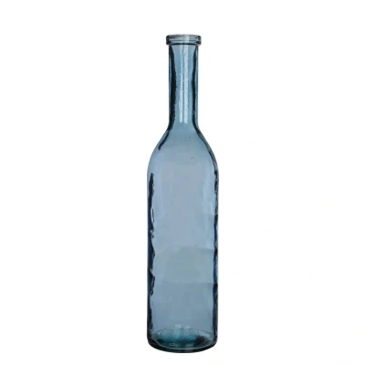 Afbeelding van Mica Decorations fles rioja glas maat in cm: 75 x 18 lichtblauw