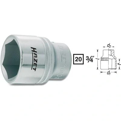 Afbeelding van HAZET 1000 50 Steeksleutelelement DIN3124, ISO2725 1 Chroom vanadium staal gekarteld