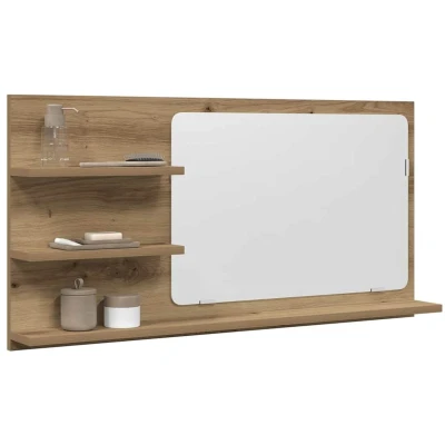 Afbeelding van vidaXL Badkamerkast met spiegel, ambachtelijk eikenhout, modern design, 90 x 11 45 cm, wandmontage, grote opbergruimte