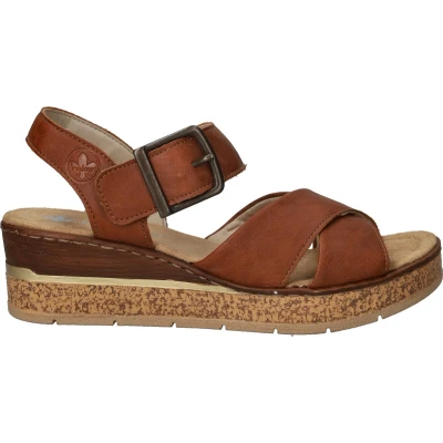 Afbeelding van Rieker Sandalen Hak Cognac Maat 36