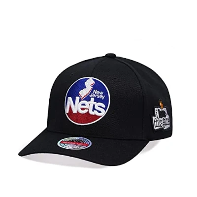 Afbeelding van Mitchell &amp; Ness New Jersey Nets Love This Game Edition Hardwood Classic Red Flex Snapback Cap, zwart, één maat, zwart.