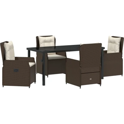 Afbeelding van vidaXL 5 delige tuinset in bruin poly rattan