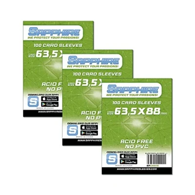 Afbeelding van Red Glove 3 stuks 100 saffierhoezen groen 63,5 x 88 SPGREEN3P