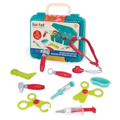 Afbeelding van Battat Doctor Kit doktersset imitatiespel voor kinderen vanaf 3 jaar (11 stuks), BT2537Z, blauw, M