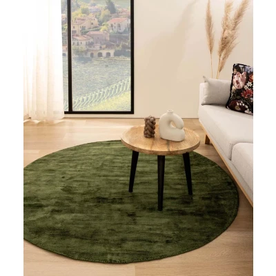 Afbeelding van Viscose Vloerkleed Rond Glamour Groen 100 Cm