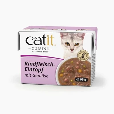 Afbeelding van 24x95g Catit Cuisine stoofvlees met groenten nat kattenvoer