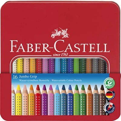Afbeelding van Faber Castell FC 110916 Kleurpotlood Jumbo GRIP Etui Met 16 Stuks Assorti