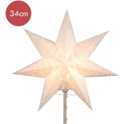Afbeelding van Witte sterren kap Sensy voor staande lamp 34 cm