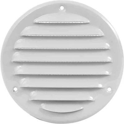 Afbeelding van Metalen ventilatierooster rond Ø 100mm wit MR100 RAL9016