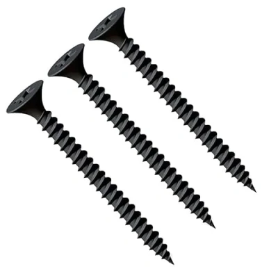 Afbeelding van 3,5 x 51 mm Zwarte gipsplaatschroeven, zelftappende Phillips verzonken kop, fijne schroefdraad, puntige punt, fosfaatschroeven voor gipsplaat op stalen profiel (500 stuks)