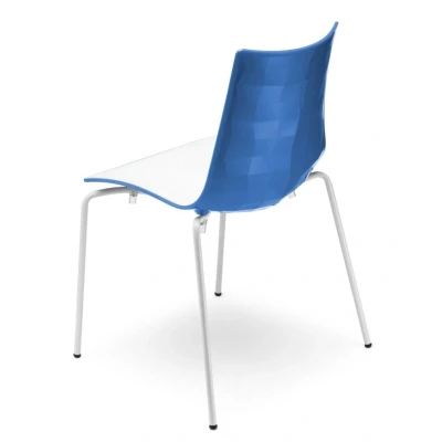 Afbeelding van Kantinestoelen Design Luisa Battaglia Korenblauw kuip Wit frame