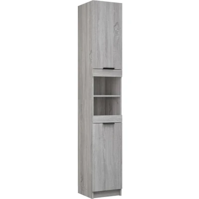 Afbeelding van Badkamerkast 32x34x188,5 cm bewerkt hout grijs sonoma eiken