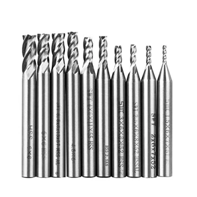 Afbeelding van Linkstyle Eindfrezen, 1,5 tot 6 mm Set Rechte Schacht HSS CNC 4 Fluit Fijne Snijmolen, Gereedschapsset voor Hout, Aluminium, Staal en Titanium, 10 STKS