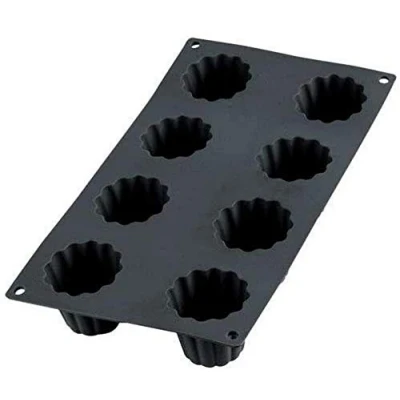 Afbeelding van Lékué Bakvorm Uit Silicone Voor 8 Cannelés Bordelais Zwart Ø 5.4cm H 4.8cm