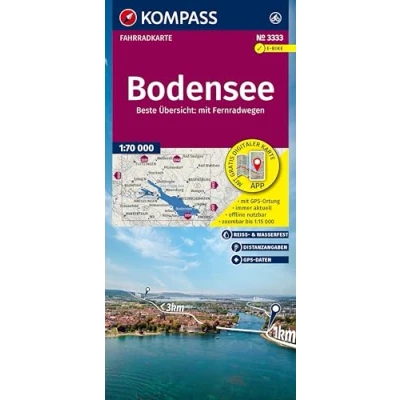 Afbeelding van Kompass Fietskaarten FK3333 Fietskaart Bodensee