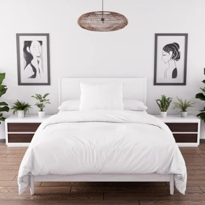 Afbeelding van Tijdloos, dekbedovertrek, gewassen microvezel, wit, 140 x 200 cm
