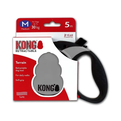 Afbeelding van Kong Retractable Leash Terrain 5m Grey Medium