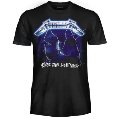 Afbeelding van Metallica Ride The Lightning T Shirt. Officieel Rock Heavy Metal Strip. Uniseks shirt voor volwassenen, jongens.,