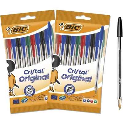 Afbeelding van BIC Cristal Original balpen medium punt (1.0 mm) bundel van 2 zakjes 20 stuks