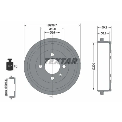 Afbeelding van Textar Rem montageset 82061300