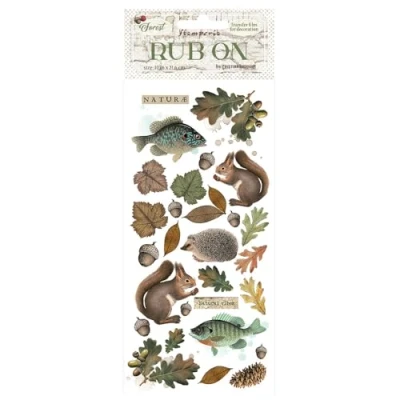 Afbeelding van Stamperia Forest Rub On 4x8,5 Inch Leaves and Animals (DFLRB117)