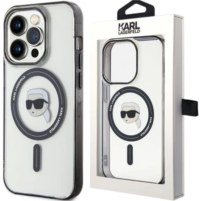Afbeelding van Karl Lagerfeld KLHMP15XHKHNOTK iPhone 15 Pro Max 6.7 transparante hardcase IML Karl`s Head MagSafe