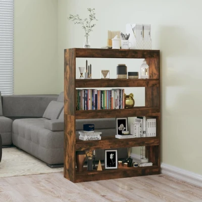 Afbeelding van Boekenkast/kamerscherm 100x30x135 cm gerookt eikenkleurig