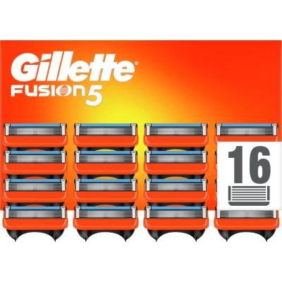 Afbeelding van Gillette Fusion5 scheermesjes voor heren, 16 stuks, met antifrictiemesjes, tot wel 20 scheerbeurten per mesje