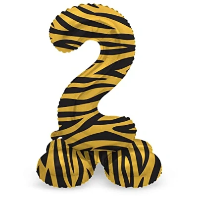 Afbeelding van Folat Staande folieballon Cijfer 2 Tiger Chic 72 cm
