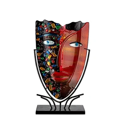 Afbeelding van Gilde Glasart Deco Vase Face &#039;Red Lips&#039;