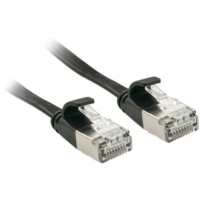Image de Lindy Cordon de raccordement RJ 45 (M) pour 1 m U / FTP (Paire torsadée blindée) CAT 6a moulé sans crochet plat noir