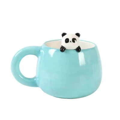 Afbeelding van I TOTAL® Keramische mok met keramisch dier aan de rand, 470 ml PANDASTIC thee of koffiemok